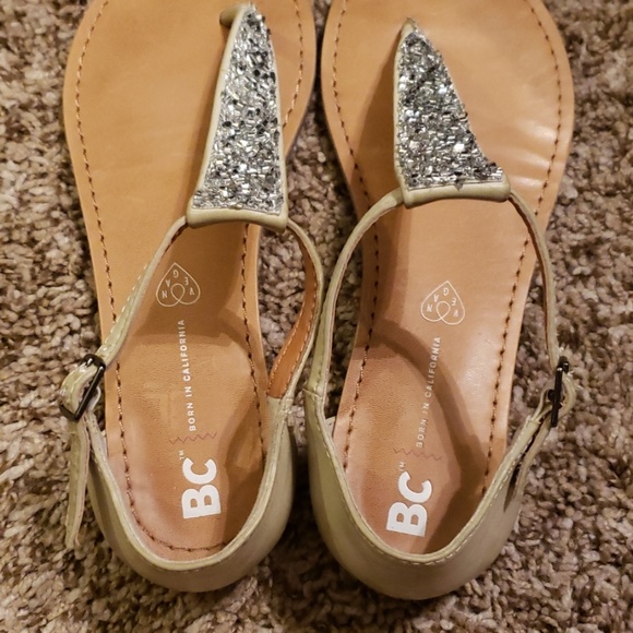 Glitter Encrusted T-Strap Sandals - Picture 3 of 5